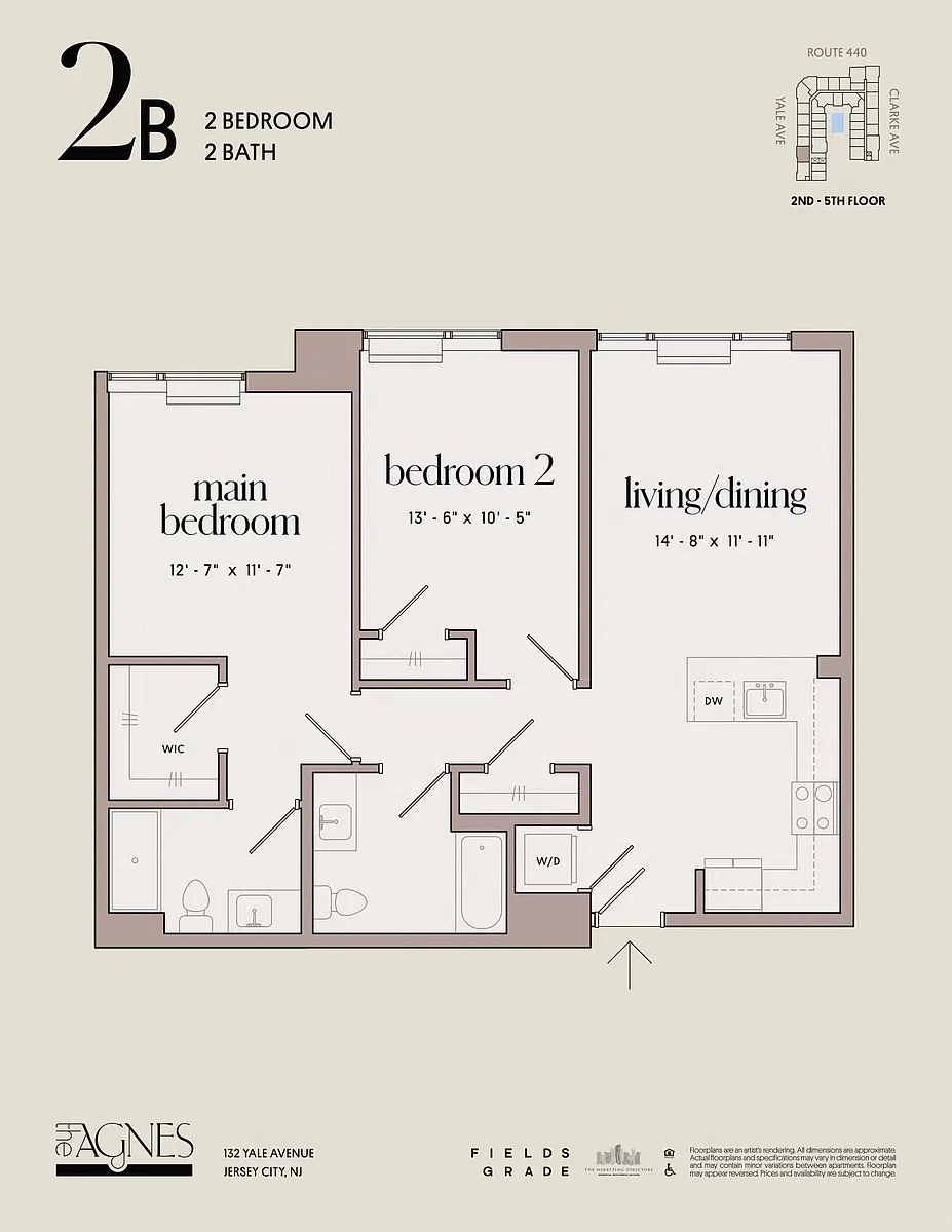 Floor plan 2 Bed 2 Bath C