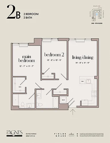 Floor plan 2 Bed 2 Bath C
