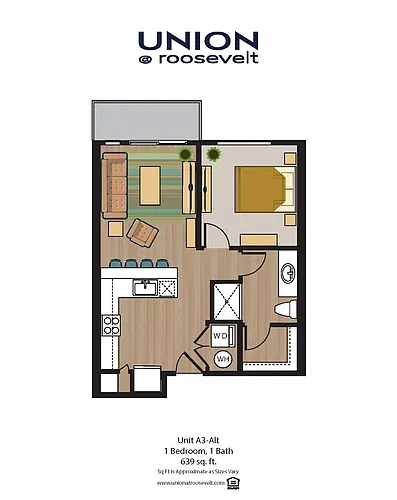 Floor plan A3 Alternate 1x1 - Phase II
