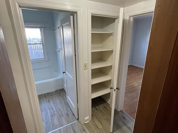 Hallway including linen closet