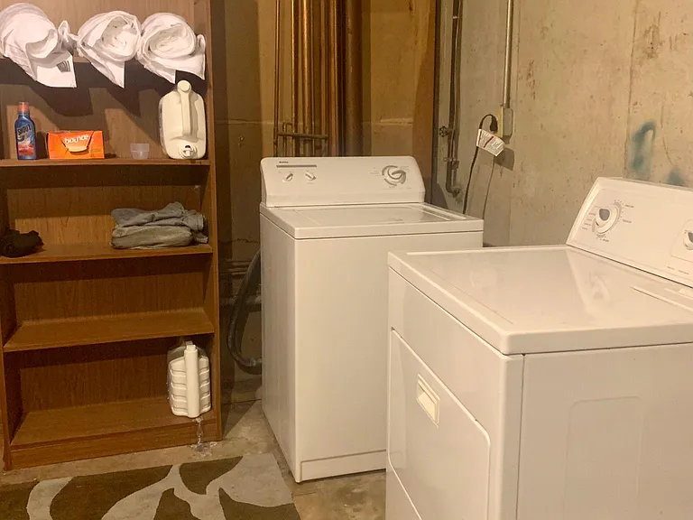Basement level laundry room