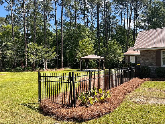 Side view of backyard