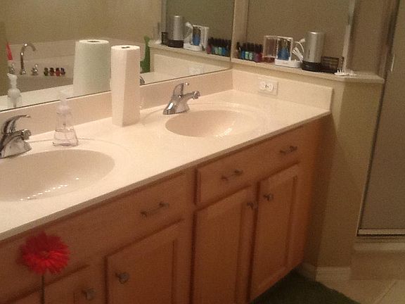 Master bathroom with double sinks