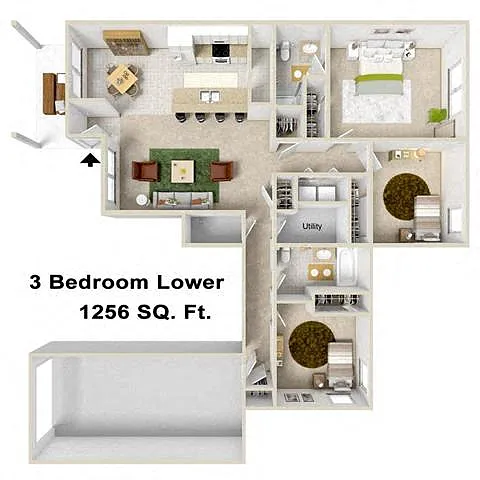 Floor plan 3 Bedroom 2 Bathroom