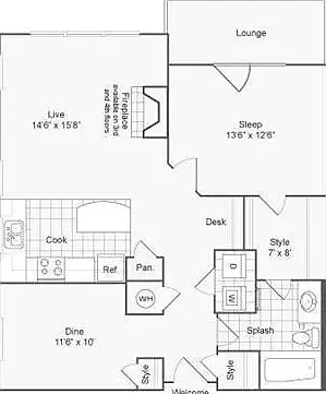 Glenmoore 1B Floorplan ASH Glenmoore 1B Floorplan ASH