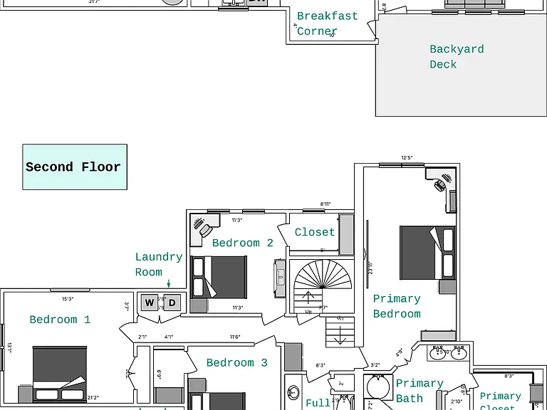 Floor plan laid out vertically