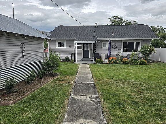 Patio and large yard