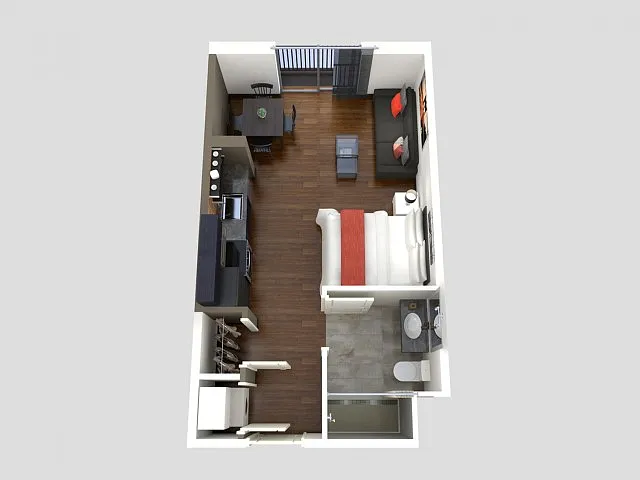 Floor plan Studio-Balcony