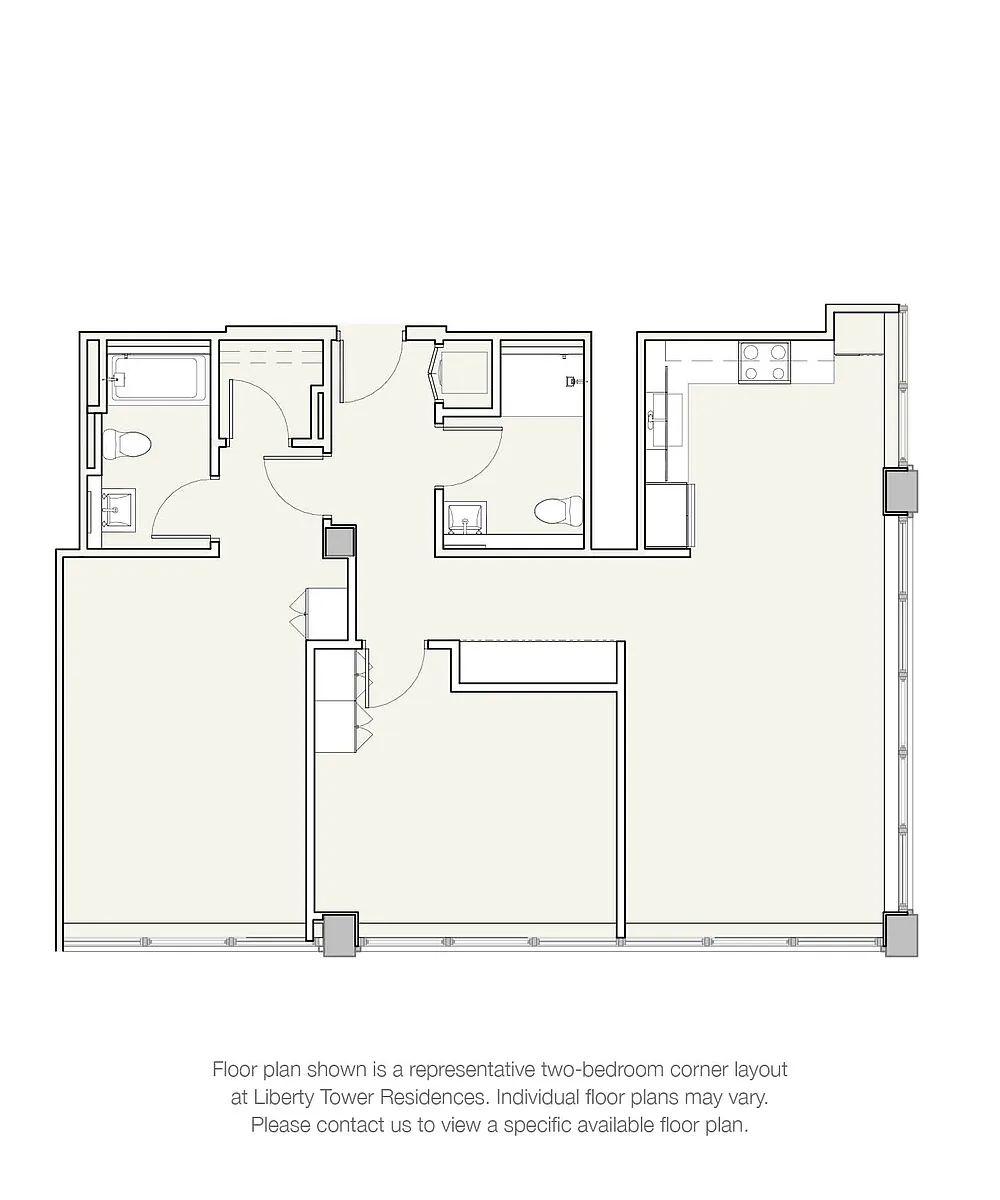 Floor plan Two Bedroom Corner