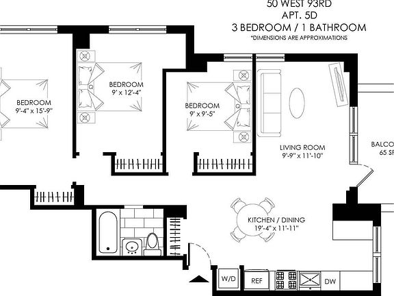2nd image of 50 W 93rd St #505D