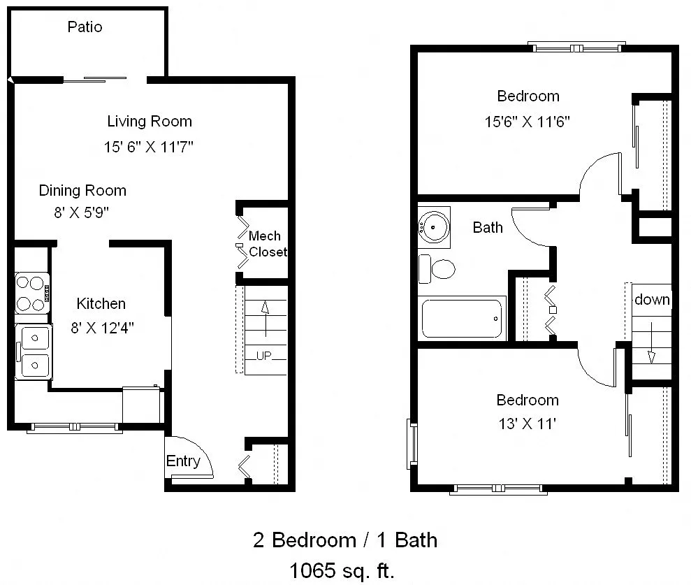Floor plan 2 Bedroom B