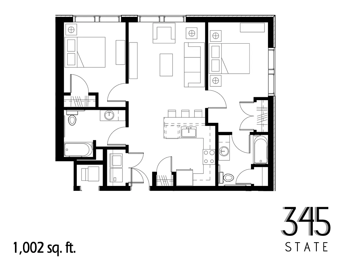 Floor plan 2bd 60A 311