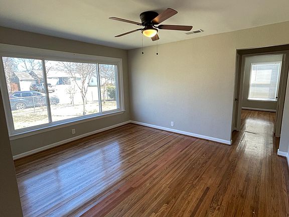 Living room with beautiful bay window