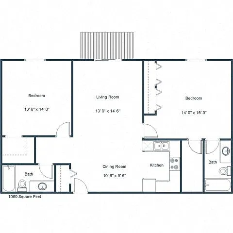 Floor plan Two Bedroom 22A