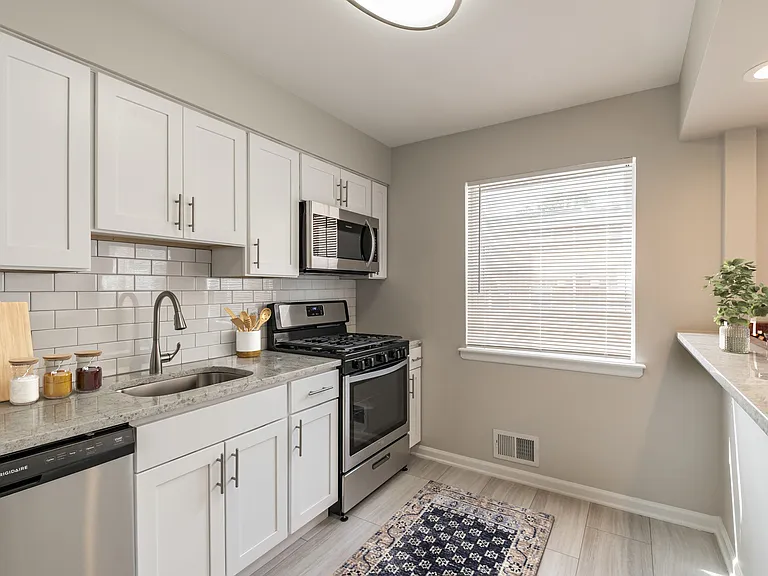 Elevate your culinary experience in the modern kitchen at Eagle Rock Apartments at North Plainfield, featuring sleek appliances and stylish finishes. Embrace comfort and functionality in your new home. Schedule your tour today!