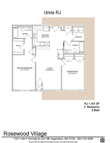 Floor plan 2 bed 2 bath RJ