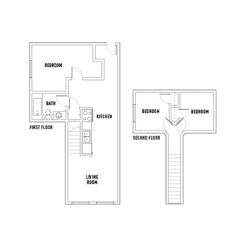 Floor plan 200 Stanton Ave - 3 Bed - 1 Bath - C - Unfurnished