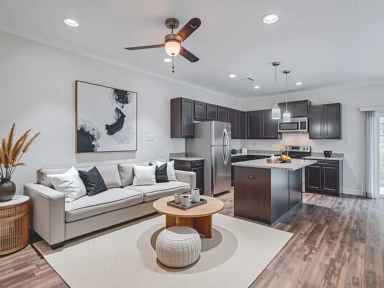 Belcara Luxury Townhomes Living Room & Kitchen