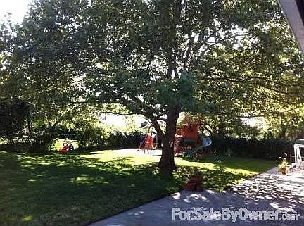 Backyard : Garden area, shed, & swing set is included