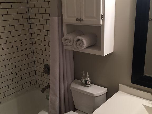 Subway tile in bathroom.