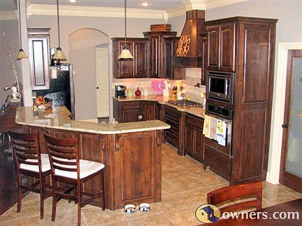 Kitchen with walk in pantry that runs the length of the kitchen