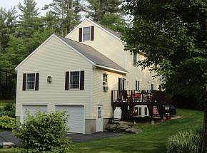 Garages and nice deck