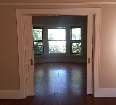 Living Room looking for Dining Room - notice pocket doors