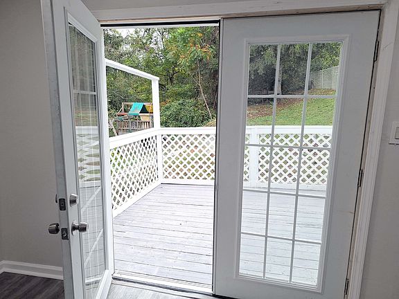 French doors to the deck and patio