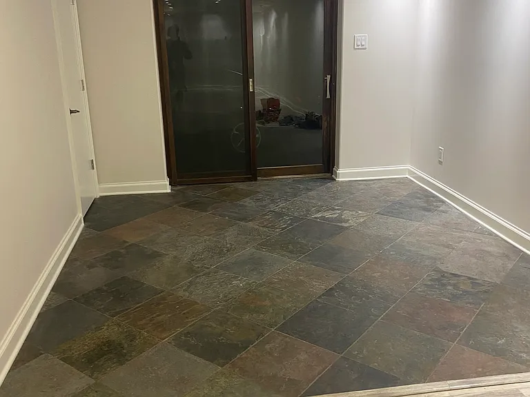 Basement sliding glass door to driveway