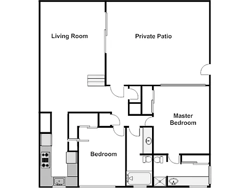 Floor plan 2 Bed / 2 Bath: Type A
