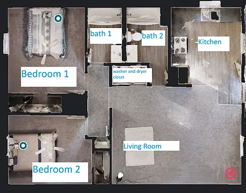 Floor plan 2 bed 2 bath apartment