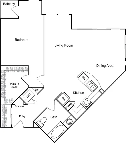 Floor plan One Bedroom - G