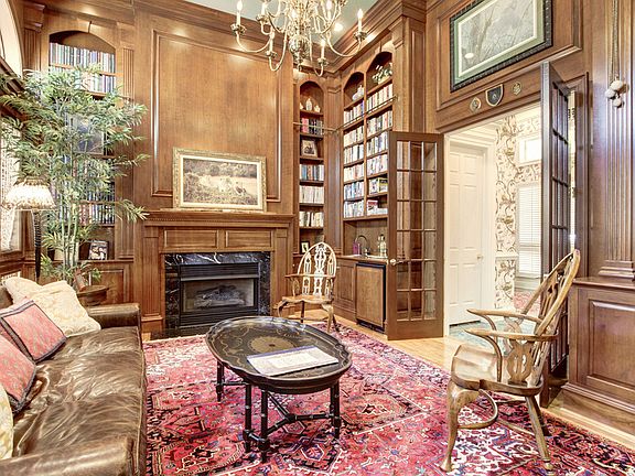Library with Fireplace