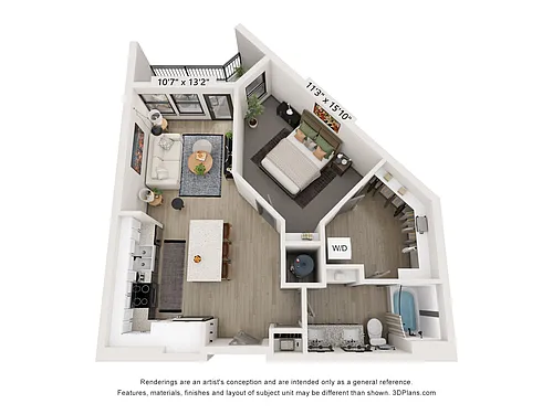Floor plan A4 (1 Bedroom)