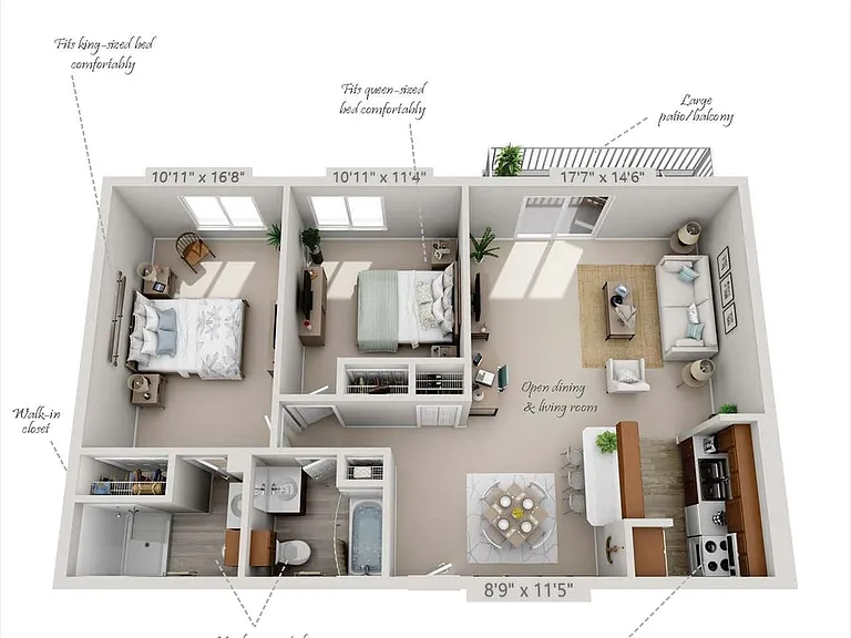 Deerfield Deluxe 2 Bath 3D Floorplan 2025-09-23 Deerfield Deluxe 2 Bath 3D Floorplan 2025-09-23