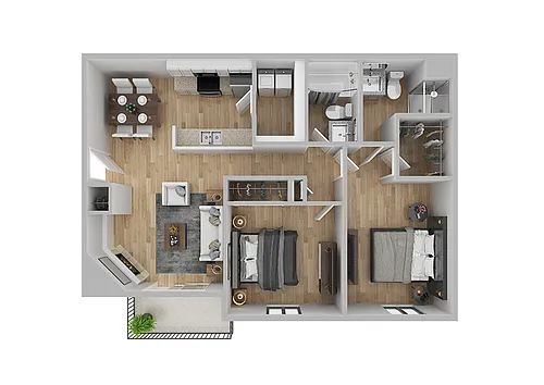 Floor plan 2 Bedroom / 2 Bathroom
