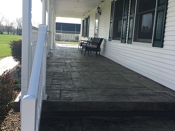 Stamped concrete porch