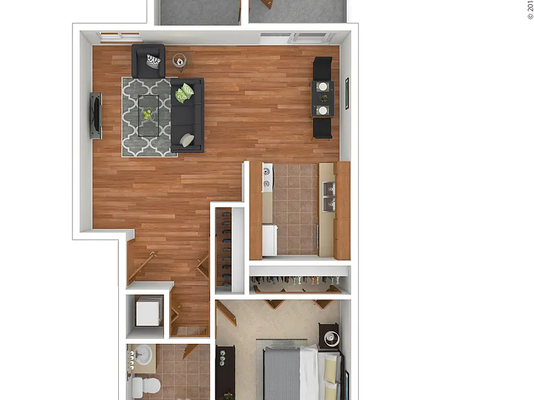 The Saxon: Beds - 1: Baths - 1: SqFt Range - 612 to 612
