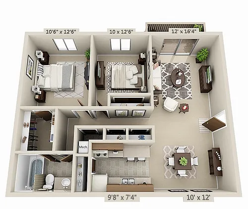 Floor plan 2 Bedroom
