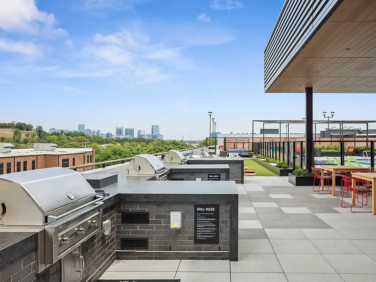 Savor skyline views while you grill and chill.