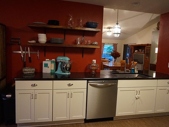 Custom walnut shelves