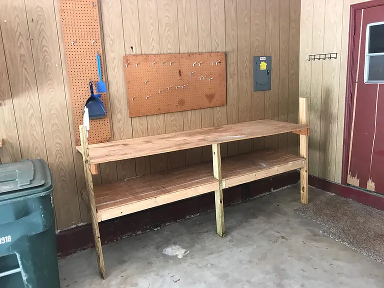 Workbench in garage
