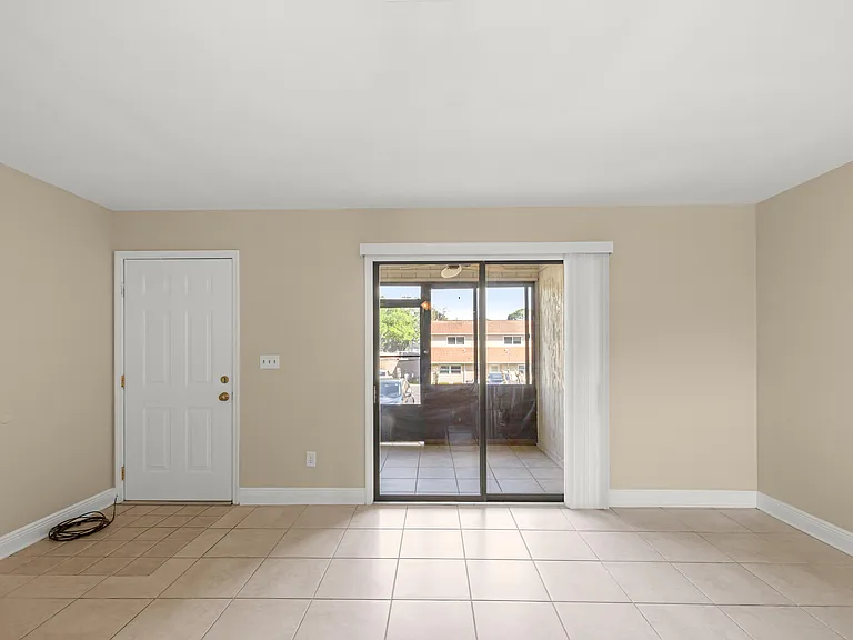 View of the back closed in porch from the dining room