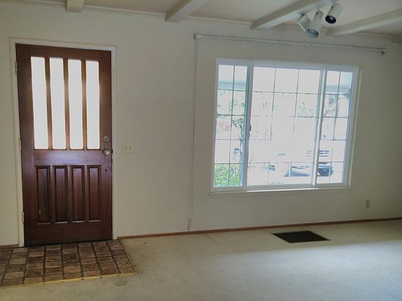 Front door and living room