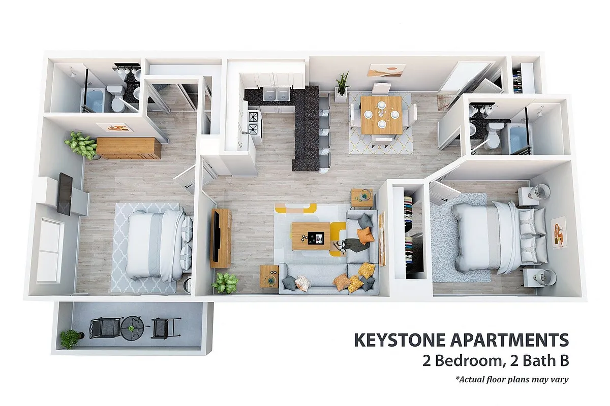 Floor plan 2 Bedroom, 2 Bath