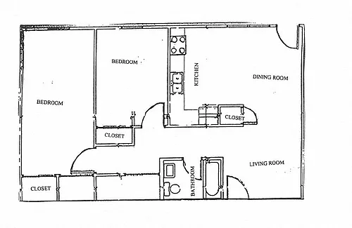 Floor plan 2 Bedroom Unit