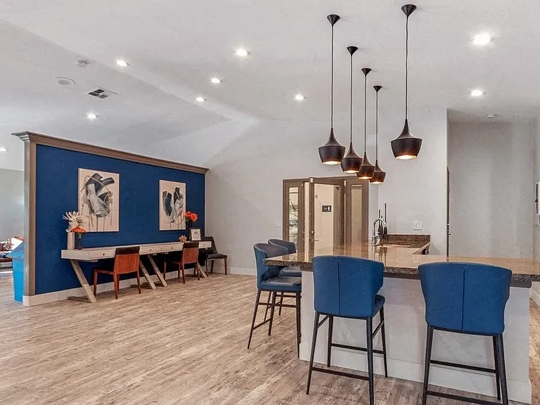 Clubhouse Kitchen with Bar Seating