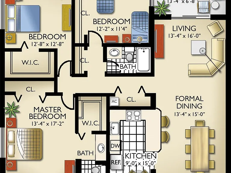 Model F | 3 Bedroom, 2 Bath Model F | 3 Bedroom, 2 Bath