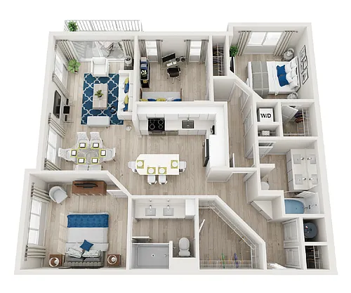 Floor plan C1-3BR-2BA-1323sf