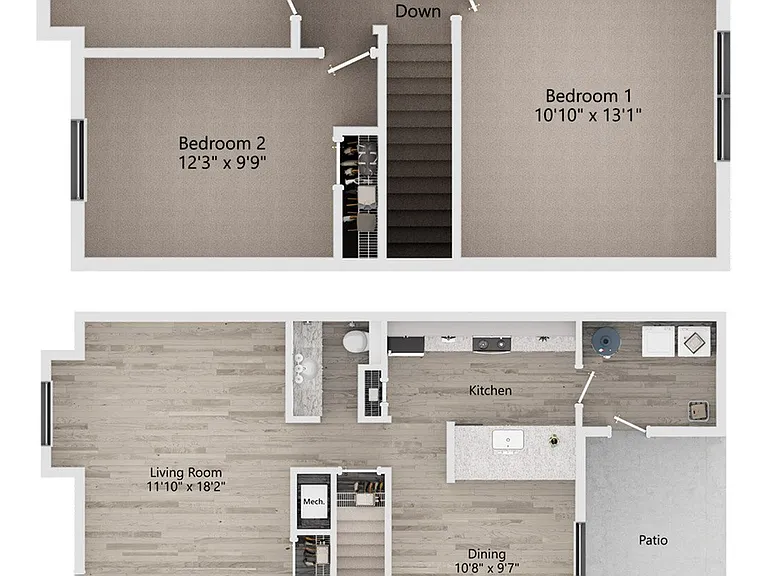 The Greenway 2D, Both Floors, Unfurnished with Dimensions The Greenway 2D, Both Floors, Unfurnished with Dimensions